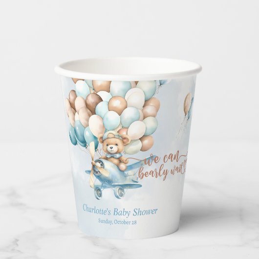 Wir können frühzeitig warten! Teddy Bear Baby Dusc Pappbecher (Vorderseite)