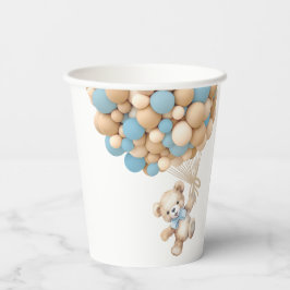 Wir können frühzeitig warten Teddy Bear Blue Ballo Pappbecher