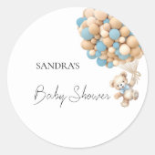 Wir können frühzeitig warten Teddy Bear Blue Ballo Runder Aufkleber (Vorderseite)