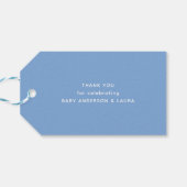 Wir können frühzeitig warten! Teddy Bear Boy Baby Geschenkanhänger (Rückseite Horizontal)