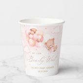 Wir können frühzeitig warten! Teddy Bear Girl Baby Pappbecher (Rückseite)