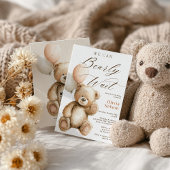 Wir können frühzeitig warten Teddy Bear QR Code Ba Einladung