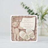 Wir können frühzeitig warten - Vintage Babydusche Einladung (Stehend Vorderseite)