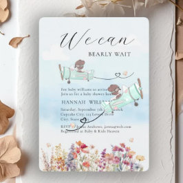 Wir können frühzeitig warten! Wildblume, Babydusch Einladung