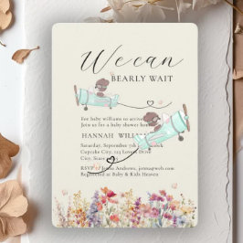 Wir können frühzeitig warten! Wildblume, Babydusch Einladung