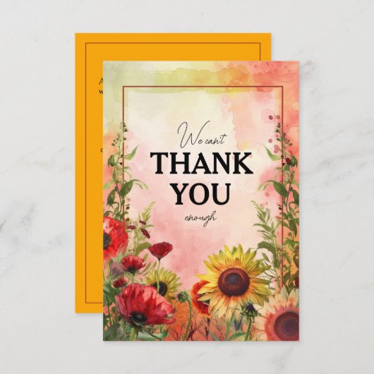 🌻 Wir können Ihnen nicht danken Sunny Petals & Sc Dankeskarte (Vorne/Hinten)