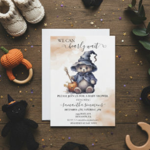 Wir können kaum auf das Halloween-Teddy-Baby-Showe Einladung