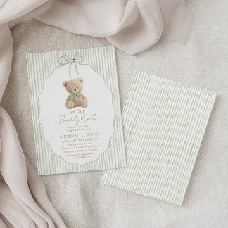 Wir können kaum warten Baby Shower Junge Grüne Str Einladung