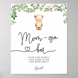 Wir können kaum warten Baby Shower Mom-osa-Bar Poster