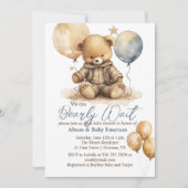 Wir können kaum warten Balloons Babydusche Einladu Einladung (Vorderseite)