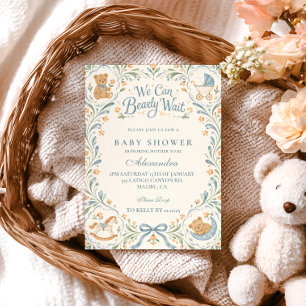 Wir können kaum warten Bären-Baby-Party Einladung