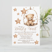 "Wir können kaum warten" Einladung zur Kinderdusch (Stehend Vorderseite)