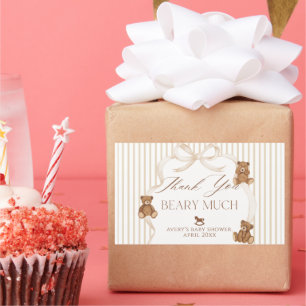Wir können kaum warten, elegante Babyparty Rechteckiger Aufkleber