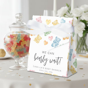 Wir können kaum warten Gummibärchen Babyparty Geschenkschachtel