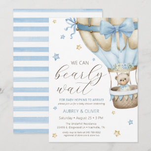 Wir können kaum warten, Junge Baby Shower Einladung