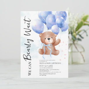 Wir können kaum warten, Junge Teddybär-Baby-Party Einladung