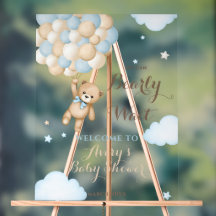 Wir können kaum warten Luftballon Bär Baby Junge S