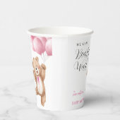 Wir können kaum warten Mädchen Teddy Bär Baby Show Pappbecher (Rechts)