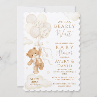 Wir können kaum warten Neutrale Babyparty Einladung