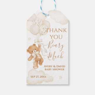 Wir können kaum warten Neutrale Babyparty Geschenkanhänger