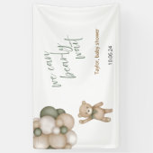 Wir können kaum warten Neutrales Teddybär-Banner Banner (Vertikal)