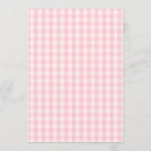 Wir können kaum warten Pink Gingham Baby Shower Einladung (Rückseite)