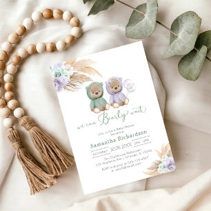 Wir können kaum warten Teddy Bär Baby Shower  Einladung