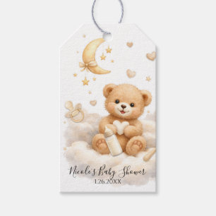 Wir können kaum warten Teddy Bär Baby Shower Geschenkanhänger