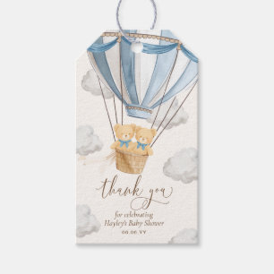 Wir können kaum warten Teddy Bär Danke Zwillinge B Geschenkanhänger