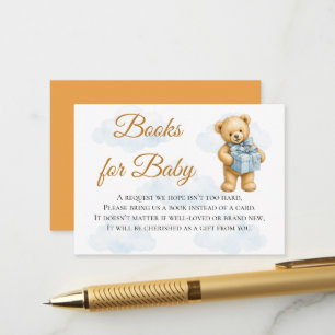 Wir können kaum warten Teddybär Baby Jungen Dusche Begleitkarte