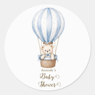 Wir können kaum warten Teddybär-Baby-Party-Aufkleb Runder Aufkleber