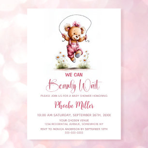 Wir können kaum warten Teddybär-Baby-Party Einladung