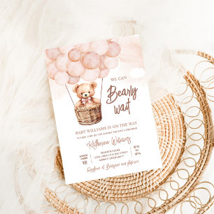 Wir können kaum warten Teddybär-Baby-Party Einladung