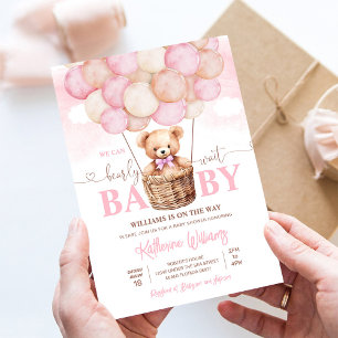 Wir können kaum warten Teddybär-Baby-Party Einladung