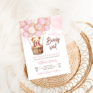 Wir können kaum warten Teddybär-Baby-Party Einladung
