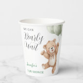 Wir können kaum warten Teddybär Baby Shower Pappbecher (Rückseite)