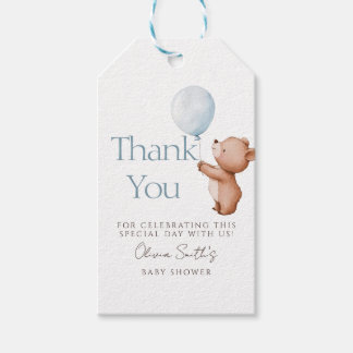 Wir können kaum warten Teddybär-Ballon Danke  Geschenkanhänger