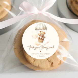 Wir können kaum warten Teddybär vielen Dank beary  Runder Aufkleber