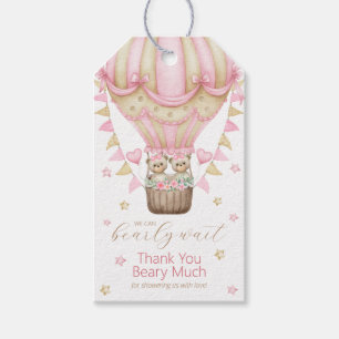 Wir können kaum warten Zwilling Mädchen Danke Geschenkanhänger