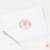 Wir können kaum Winter-Teddybär-Baby-Party warten Runder Aufkleber (Umschlag)