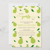 Wir können Pear Wait Birne Baby Dusche warten Einladung (Vorderseite)