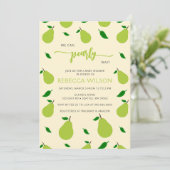 Wir können Pear Wait Birne Baby Dusche warten Einladung (Stehend Vorderseite)