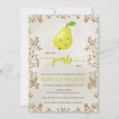 Wir können Pear Wait Birne Baby Dusche warten Einladung (Vorderseite)