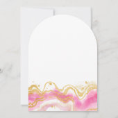 Wir können schon Abstrakt auf Rosa und Gold warten Einladung (Rückseite)