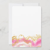 Wir können schon Abstrakt auf Rosa und Gold warten Einladung (Rückseite)