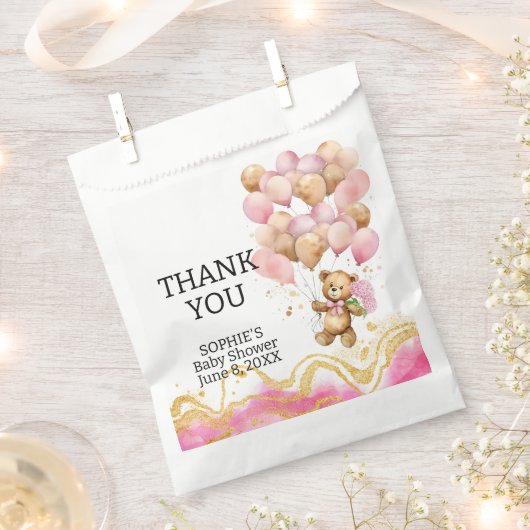 Wir können schon Abstrakt auf Rosa und Gold warten Geschenktütchen (Ausgeschnitten)