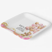 Wir können schon Abstrakt auf Rosa und Gold warten Pappteller (Gewinkelt)