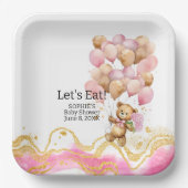 Wir können schon Abstrakt auf Rosa und Gold warten Pappteller (Vorderseite)