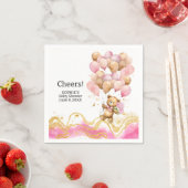 Wir können schon Abstrakt auf Rosa und Gold warten Serviette (Beispiel)