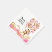 Wir können schon Abstrakt auf Rosa und Gold warten Serviette (Ecke)